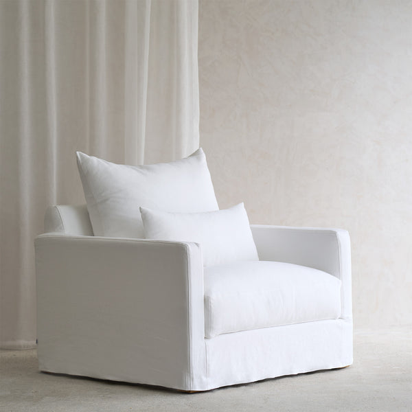 Sloopy Fabric Armchair | Flanders White