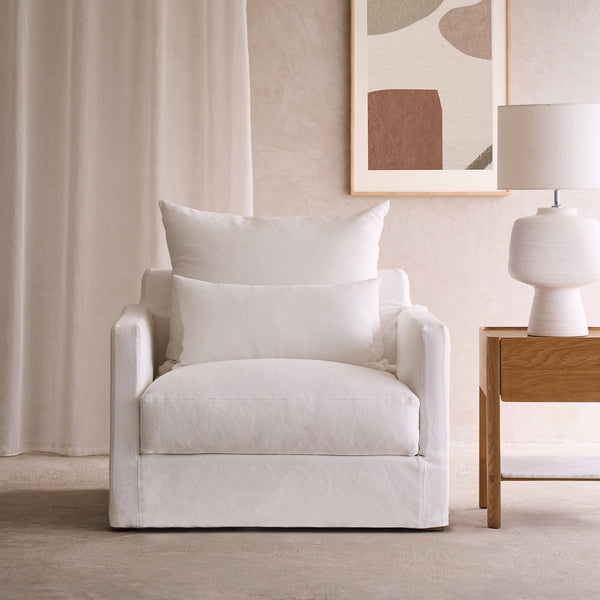 Sloopy Fabric Armchair | Flanders White