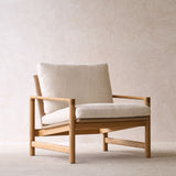 Troubadour Fabric Armchair | Oak Frame - Sherpa Yeti