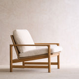 Troubadour Fabric Armchair | Oak Frame - Sherpa Yeti