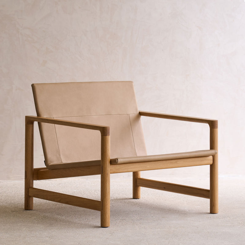 Troubadour Fabric Armchair | Oak Frame - Sherpa Yeti