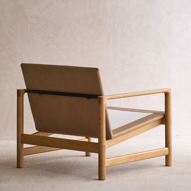 Troubadour Fabric Armchair | Oak Frame - Sherpa Yeti