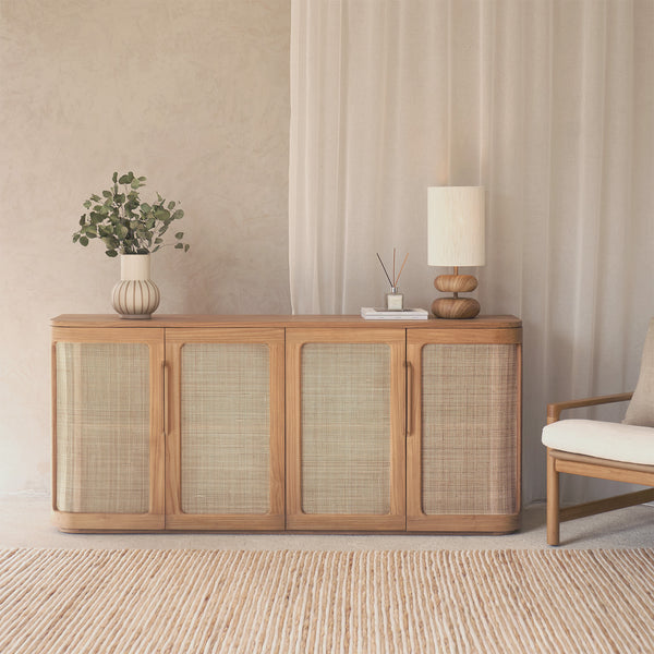 Rocco Rattan Sideboard | Teak (180cm)