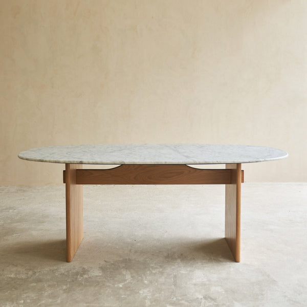 Tolv Kelly Dining Table Marble Top Bespoke Custom Oak Legs from Originals Furniture Singapore