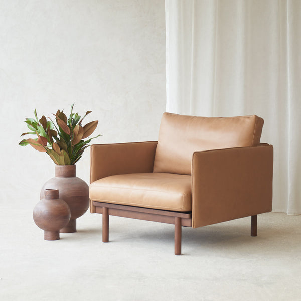 Pensive Armchair | Oak - Bespoke Leather