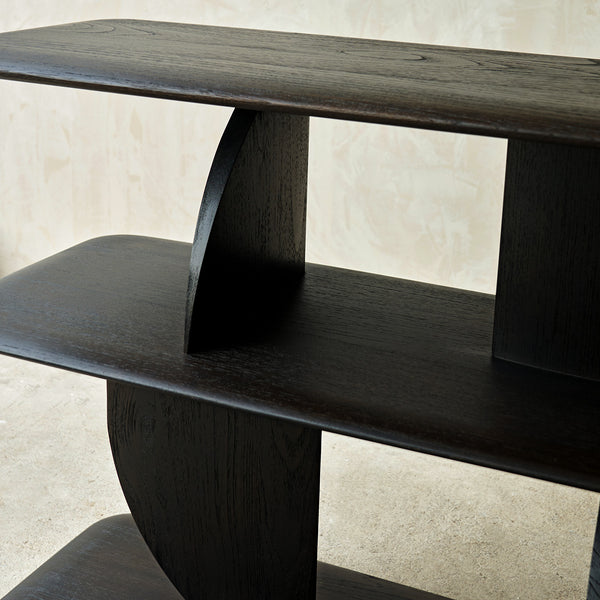 Geometric Console | Teak Dark Stain