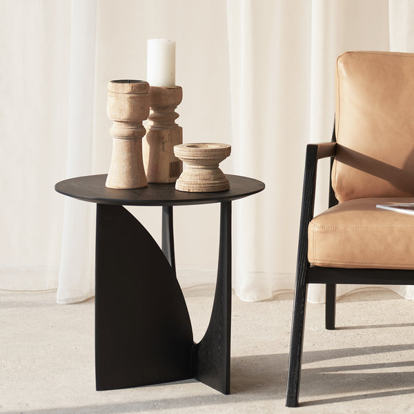 Geometric Side Table | Oak - Black