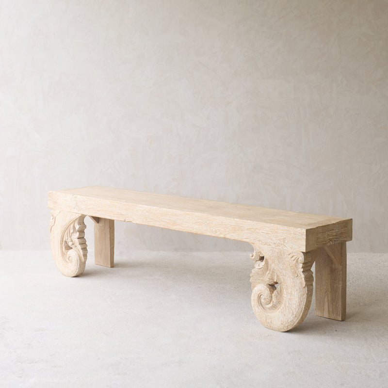 Java Carved Bench | Teak