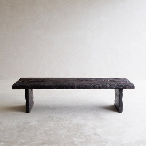 Roca Rustic Coffee Table | Old Teak - Black (160cm)