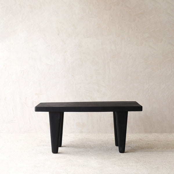 Roca Rustic Coffee Table | Old Teak - Black (94cm)