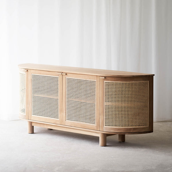 Luna rattan sideboard in teak natural