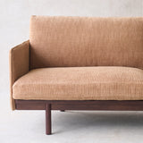 Pensive 2.5 Seater Fabric Sofa | Walnut Frame - Sherpa Yak