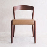 Ronda Leather Dining Chair | Walnut Frame - Pecan