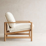 Troubadour Fabric Armchair | Oak Frame - Blanc