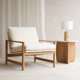 Troubadour Fabric Armchair | Oak Frame - Blanc