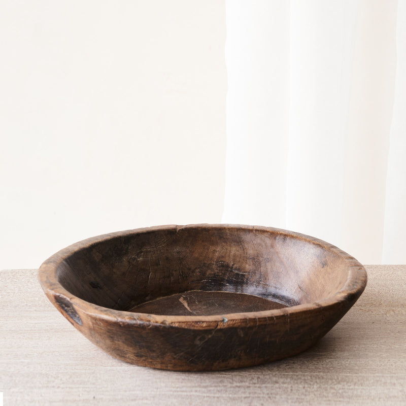 Vintage Wooden Parat Bowl - Medium