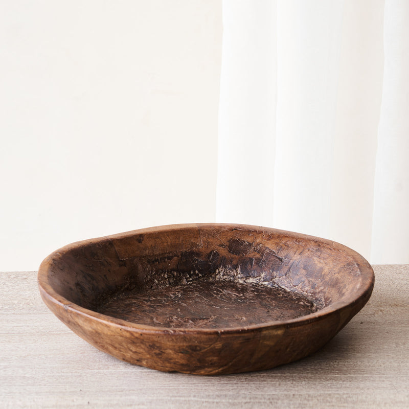 Vintage Wooden Parat Bowl - Medium