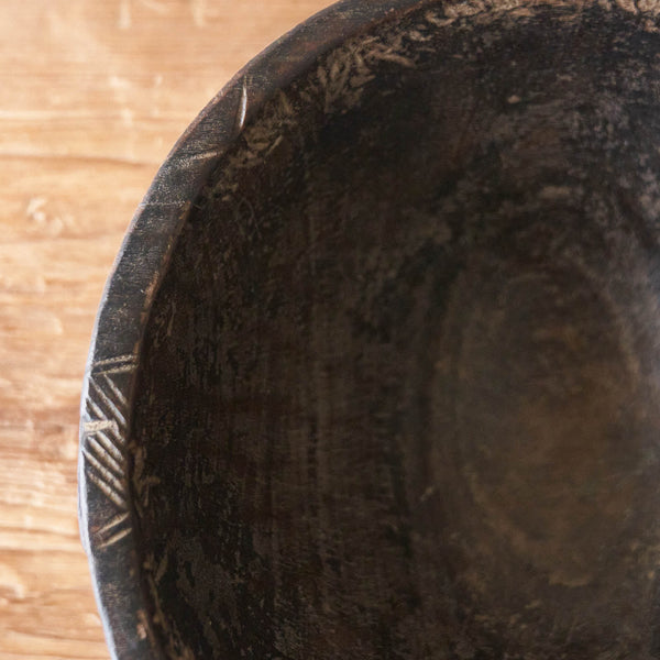 Peul Bowl, Unique vintage wooden bowls from Africa. Handcrafted, one-of-a-kind touch for any home. Available in different variations, at $240